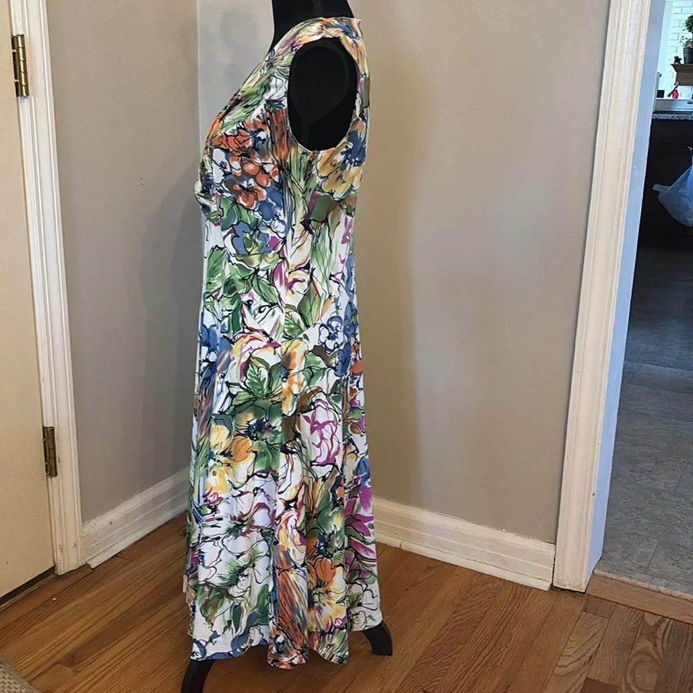 Christopher & Banks Sleeveless Floral Midi Dress Size M - Picture 4 of 14